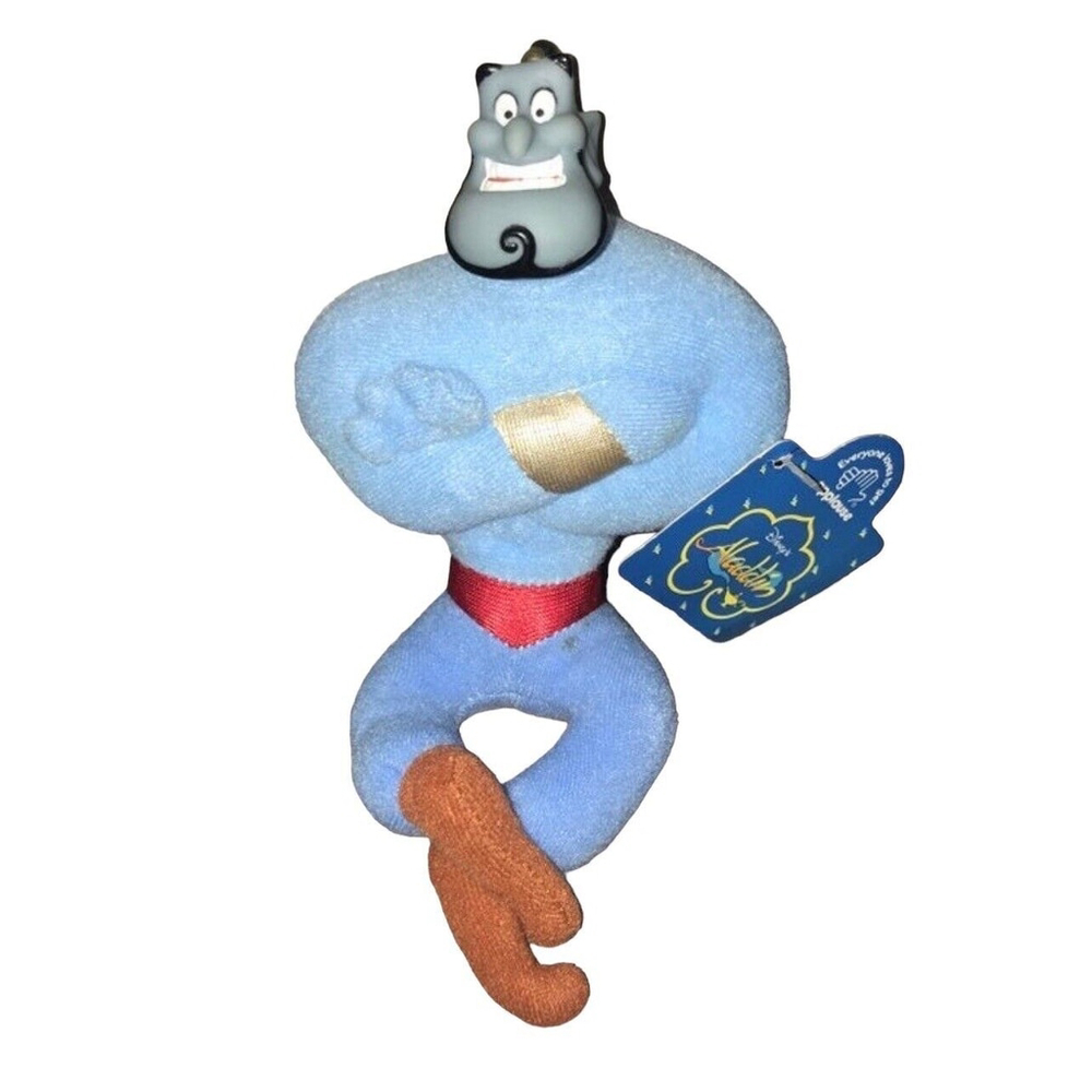 1990s Disney ALADDIN GENIE 9.5" Doll Plush Vinyl Head Applause VINTAGE